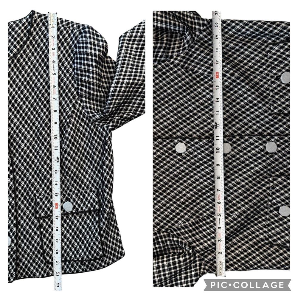 NEW SPANX Women’s PONTE Lady Jacket Jacquard Plaid Cropped Blazer Black Large - Picture 10 of 14
